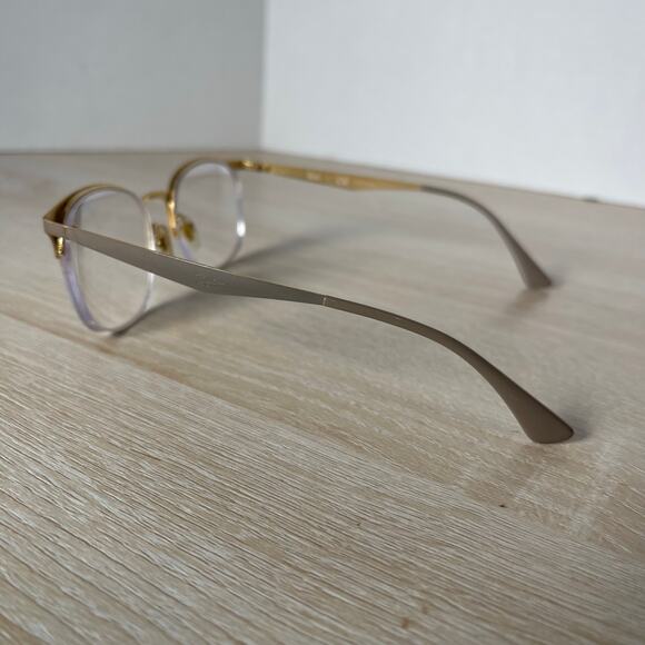 Ray-Ban RB6422 3005 Eyeglasses Half Rim Gold Beige Metal 49-19-140 - Picture 7 of 8